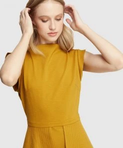 Oxford Vera Ponti Peplum Mini Dress Mustard -Deals The Style Setters Store http3A2F2Fstatic.theiconic.com .au2Fp2Foxford 2019 7690441 4