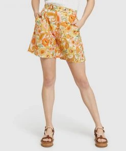 Oxford Sasha Retro Floral Shorts Pink/Green Multi