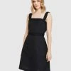 Oxford Tali Lace Trim Dress Black
