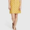 Oxford Tito Printed Mini Skirt Mustard