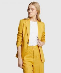Oxford Lola Linen Jacket Mustard