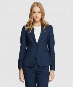 Oxford Chica Wool Lycra Suit Jacket Fc Blue