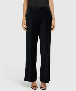 Oxford Lauren Black Velvet Trousers