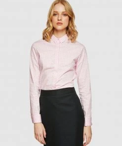 Oxford Angel F/c Spot Stretch Shirt Pink