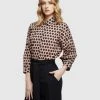 Oxford Lara Spot Blouse Tan/Black