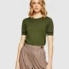 Oxford Grace Tipping Knit Green