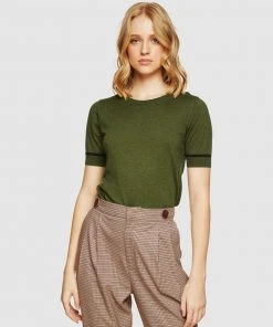 Oxford Grace Tipping Knit Green