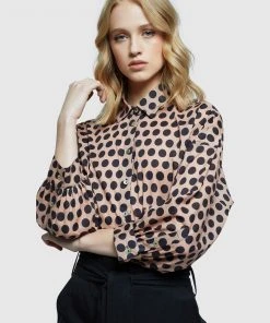 Oxford Lara Spot Blouse Tan/Black -Deals The Style Setters Store http3A2F2Fstatic.theiconic.com .au2Fp2Foxford 2663 7024111 4