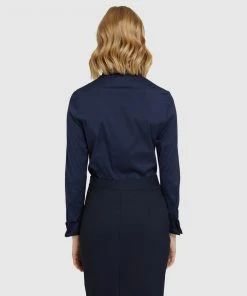 Oxford Angel French Cuff Stretch Shirt Blue -Deals The Style Setters Store http3A2F2Fstatic.theiconic.com .au2Fp2Foxford 2695 820748 3