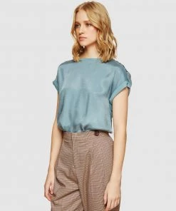 Oxford Liza Button Tap T-shirt Light petrol -Deals The Style Setters Store http3A2F2Fstatic.theiconic.com .au2Fp2Foxford 2764 2967901 2