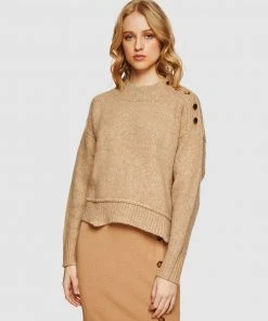Oxford Fabienne Button Shoulder Knit Blush
