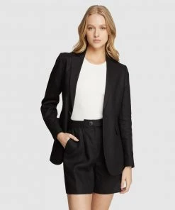 Oxford Lola Linen Jacket Black