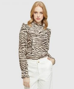 Oxford Beccy Animal Print Top Natural
