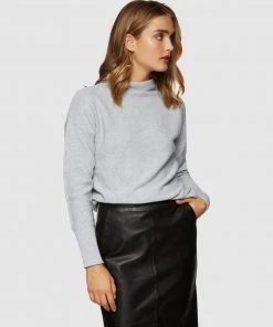 Oxford Paula Funnel Collar Knit Grey