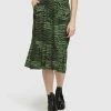 Oxford Millie Animal Print Skirt Green