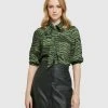 Oxford Simone Animal Print Top Green