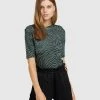 Oxford Imogen Printed Jersey Top Green