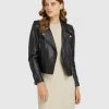 Oxford Emma Biker Leather Jacket Black