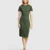 Oxford Hartley Animal Printed Jersey Dress Black/Green