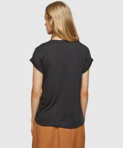 Oxford Liza Woven Front T-Shirt Black -Deals The Style Setters Store http3A2F2Fstatic.theiconic.com .au2Fp2Foxford 3610 9764941 3