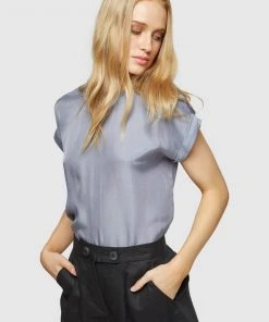 Oxford Liza Woven Front T-Shirt Steel Blue -Deals The Style Setters Store http3A2F2Fstatic.theiconic.com .au2Fp2Foxford 3630 8764941 4