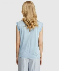Oxford Skylar Woven Front T-Shirt Smokey Blue -Deals The Style Setters Store http3A2F2Fstatic.theiconic.com .au2Fp2Foxford 3750 3786641 3