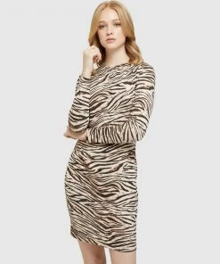 Oxford Amelia Animal Print Mini Dress Natural