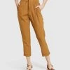 Oxford Olive Drawstring Viscose Pants Dark Mustard