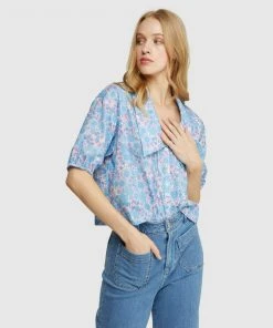 Oxford Raleigh Cotton Retro Floral Top Blue -Deals The Style Setters Store http3A2F2Fstatic.theiconic.com .au2Fp2Foxford 4102 4786641 4