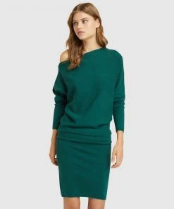 Oxford Emma Knitted Dress Green
