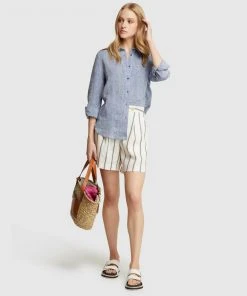 Oxford Arizona Pure Linen Shirt Denim Blue -Deals The Style Setters Store http3A2F2Fstatic.theiconic.com .au2Fp2Foxford 4111 5989441 5