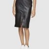Oxford Darby Leather Pencil Skirt Black