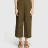Oxford Sasha Cotton Stretch Culottes Olive
