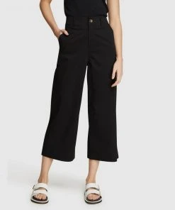 Oxford Sasha Cotton Stretch Culottes Black