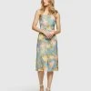 Oxford Amica Tropical Print Linen Dress Blue Tropical