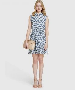Oxford Nina Geo Print Dress Blue -Deals The Style Setters Store http3A2F2Fstatic.theiconic.com .au2Fp2Foxford 4505 6533511 5