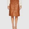 Oxford Gigi Leather Skirt Tan