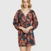 Oxford Peony Tropical Print Dress Navy/Spice