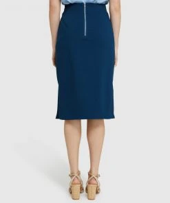 Oxford Giselle Eyelet Detail Ponti Skirt Petrol Blue -Deals The Style Setters Store http3A2F2Fstatic.theiconic.com .au2Fp2Foxford 4558 8897711 3