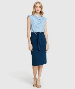 Oxford Giselle Eyelet Detail Ponti Skirt Petrol Blue -Deals The Style Setters Store http3A2F2Fstatic.theiconic.com .au2Fp2Foxford 4563 8897711 5