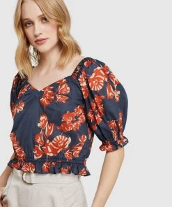 Oxford Billy Tropical Print Cotton Top Navy/Spice -Deals The Style Setters Store http3A2F2Fstatic.theiconic.com .au2Fp2Foxford 4604 1424811 4
