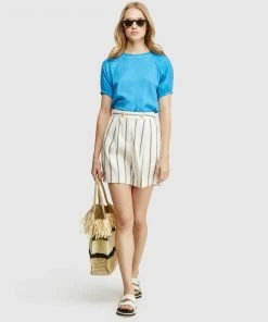 Oxford Hannah Woven Front T-Shirt Blue -Deals The Style Setters Store http3A2F2Fstatic.theiconic.com .au2Fp2Foxford 4625 1886641 5