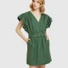 Oxford Alexis-rose Linen Blend Dress Green