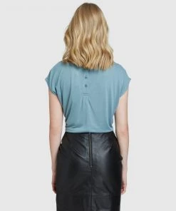 Oxford Lauren Woven Front T-shirt Smoky Blue -Deals The Style Setters Store http3A2F2Fstatic.theiconic.com .au2Fp2Foxford 4699 9886511 3