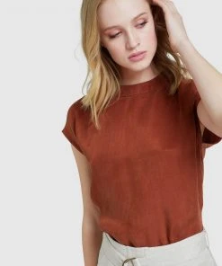 Oxford Lauren Woven Front T-shirt Spice -Deals The Style Setters Store http3A2F2Fstatic.theiconic.com .au2Fp2Foxford 4717 1986511 4