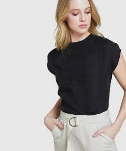 Oxford Lauren Woven Front T-shirt Black -Deals The Style Setters Store http3A2F2Fstatic.theiconic.com .au2Fp2Foxford 4733 2986511 4