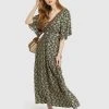 Oxford Florence Keyhole Maxi Floral Dress Black/copper