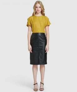 Oxford Suki Woven Front T-shirt Mustard -Deals The Style Setters Store http3A2F2Fstatic.theiconic.com .au2Fp2Foxford 4764 4986511 5