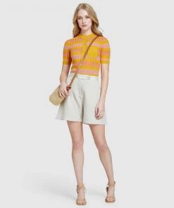 Oxford Lara Pointelle Cotton Knit Mustard/Pink -Deals The Style Setters Store http3A2F2Fstatic.theiconic.com .au2Fp2Foxford 4869 7878511 5