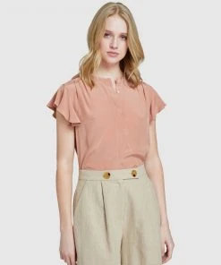 Oxford Freya Short Sleeve Blouse Bronzed Rose